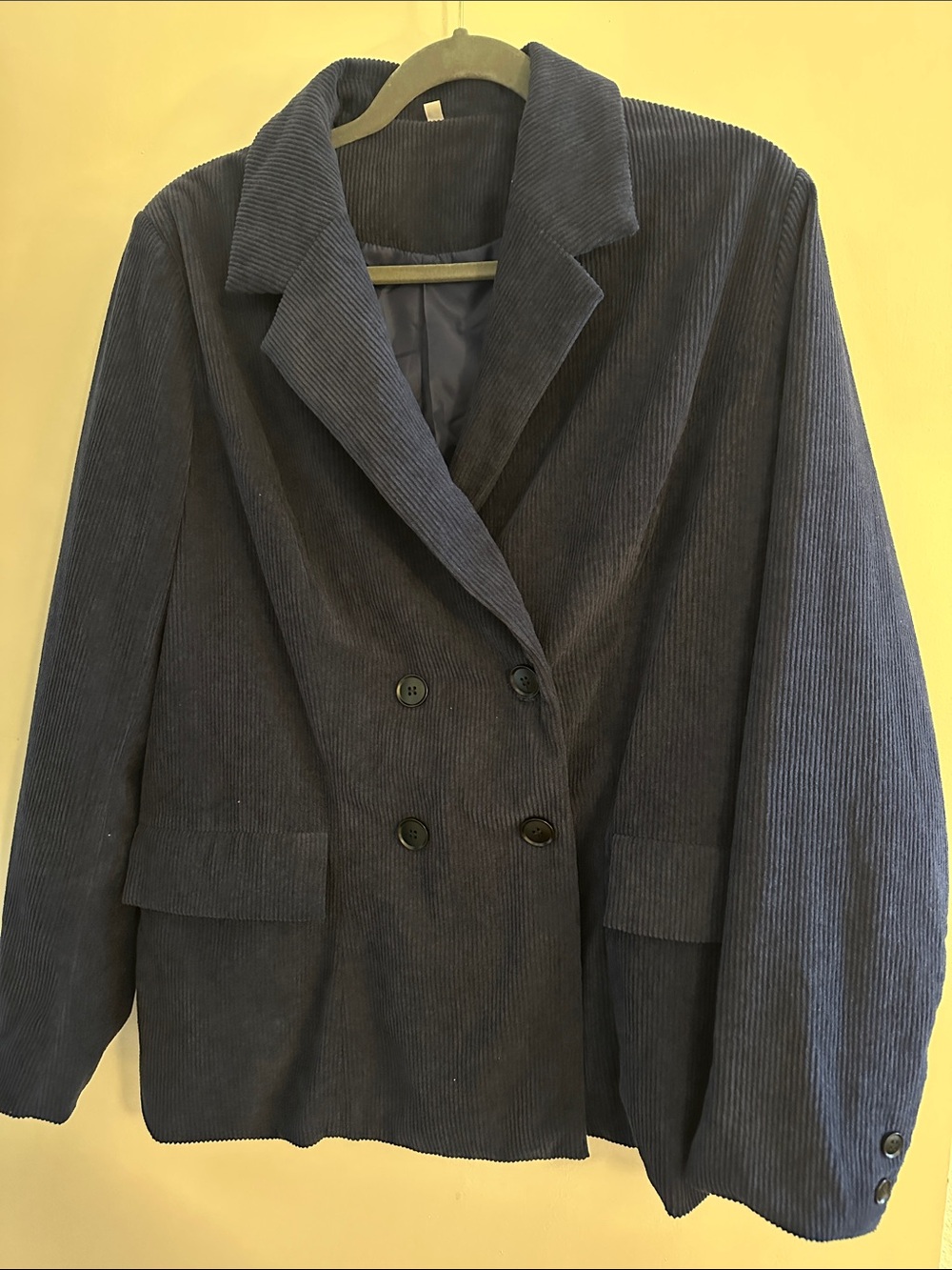Two-piece Navy corduroy suit XL